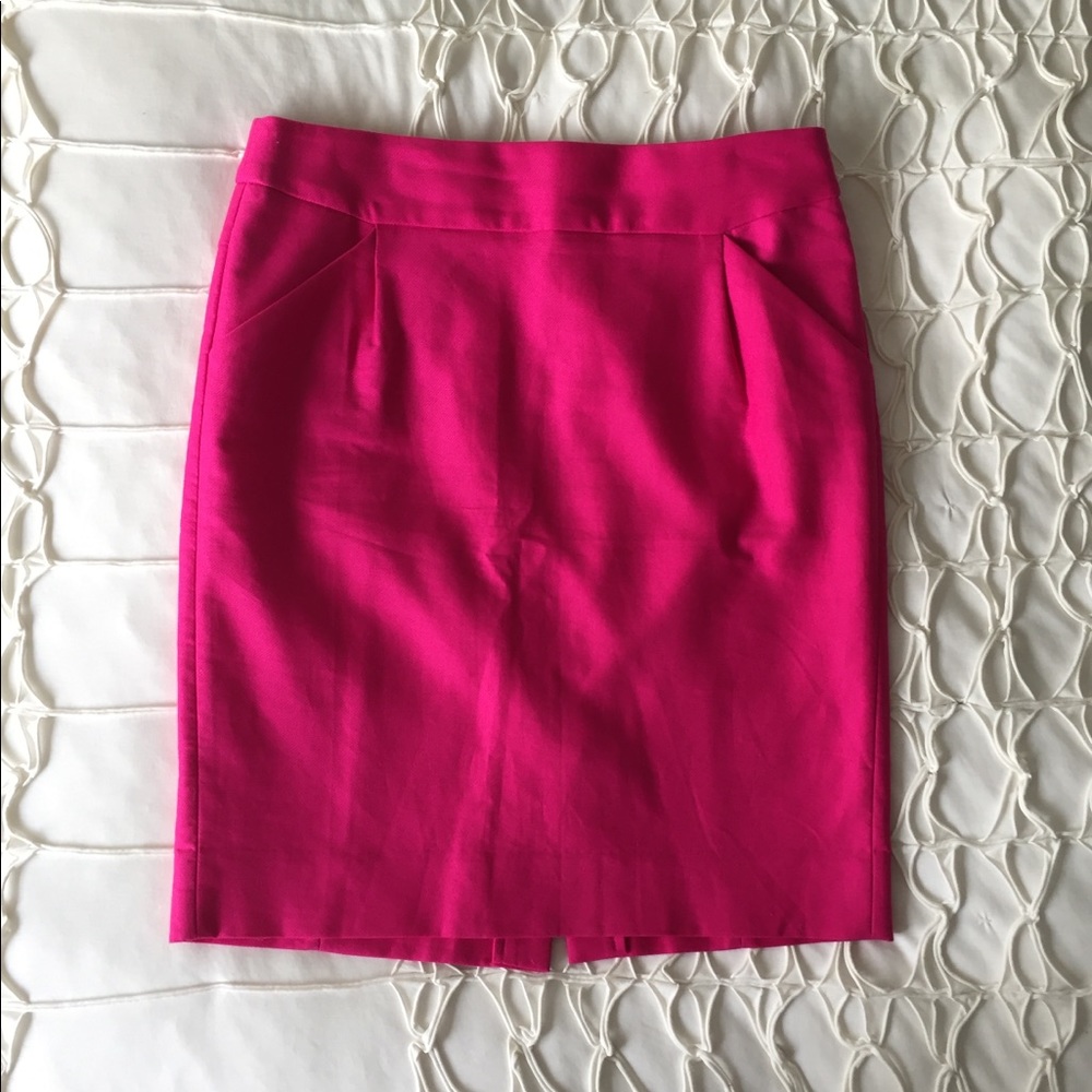 J. Crew pink pencil skirt in double serge cotton